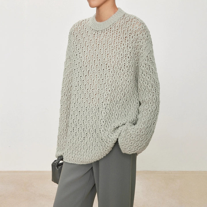 Pull en maille aérienne pour femmes avec structure ouverte Chic & Stil