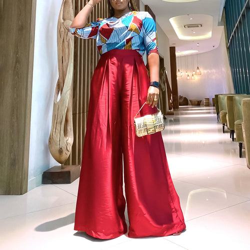 Ladies Elegant Jumpsuit with striking geometric pattern and wide leg Amarae
