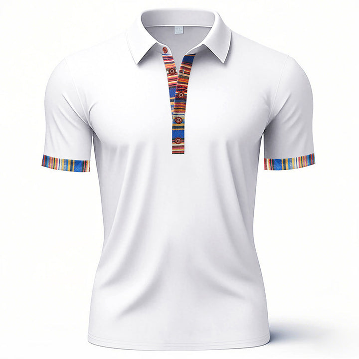 Men's Polo Shirt with colored collar and structured look Lune London