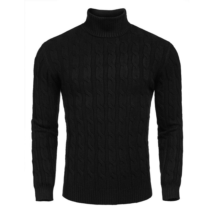 Elegant turtleneck sweater for men with cable pattern Lune London