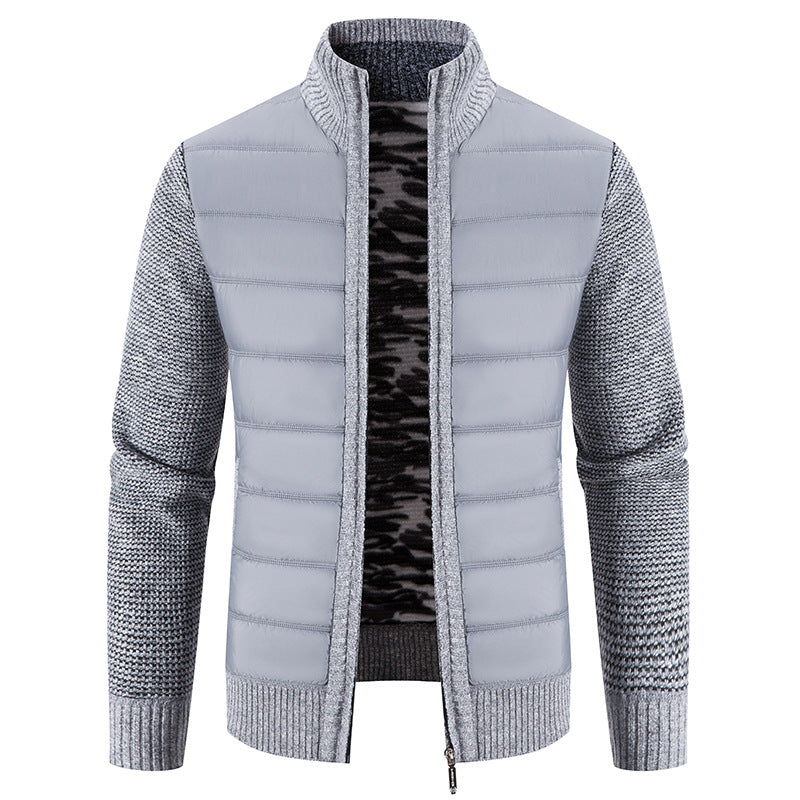 Quilted jacket for men with knitted sleeves trendy Lune London