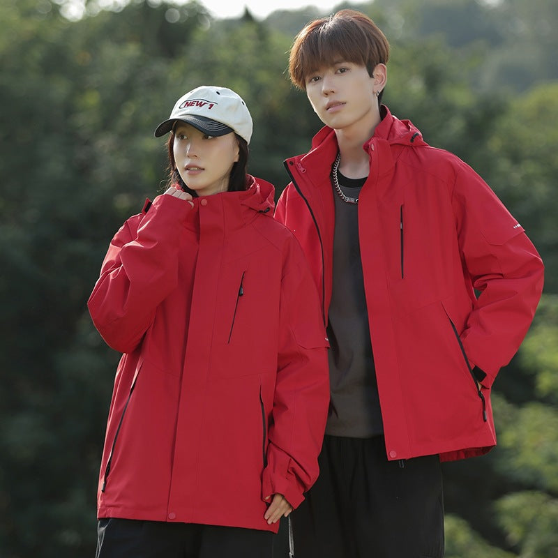 Men's Two-Tone Wind and Water-Repellent Softshell Jacket with Hood Amarae