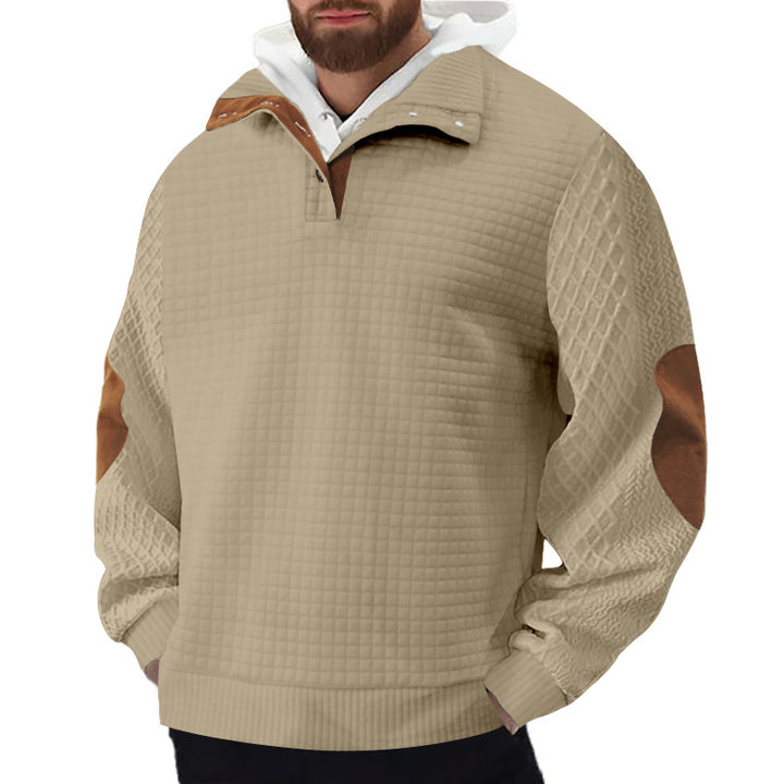 Men's sturdy fleece sweater with high collar and structured design Amarae