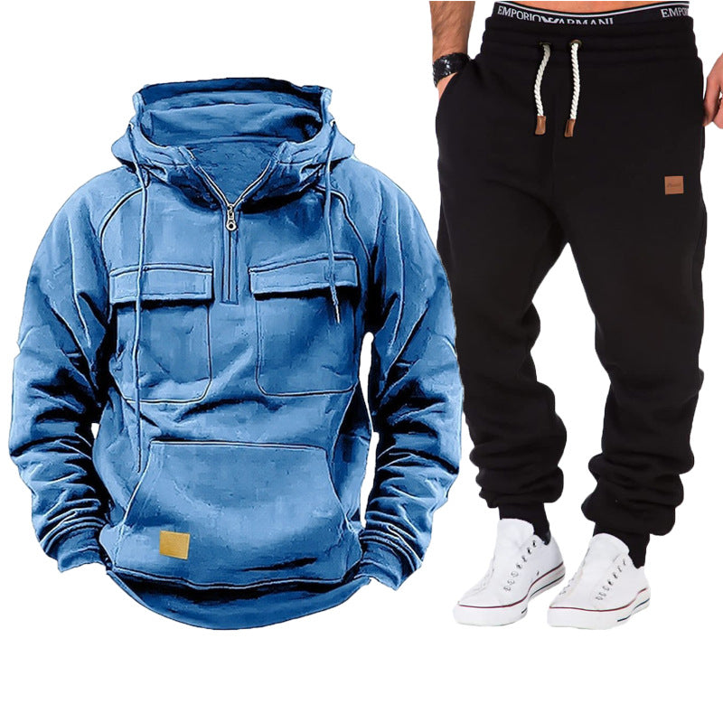 Functional hooded jacket for men with full zip and practical pockets Lune London