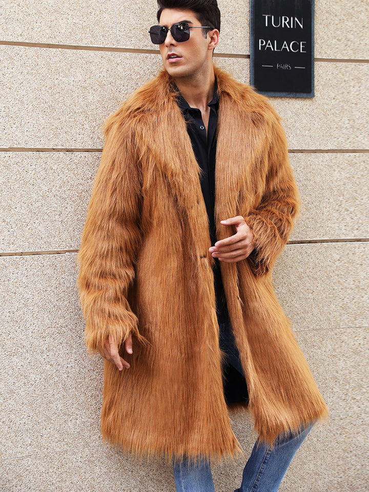 Luxurious faux fur coat for men with modern cut Lune London