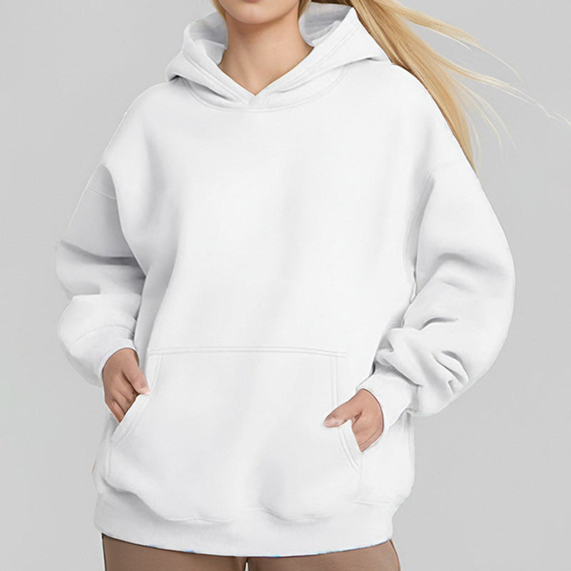 Women's Loose Hoodie Made Of Soft Fleece with Kangaroo Pocket Lune London