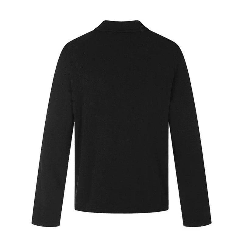Men's Asymmetrical Shirt Jacket with Diagonal Button Placket and Clean Stand-Up Collar Amarae