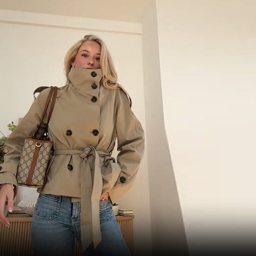 Amarae belted trench coat for women with a fitted cut