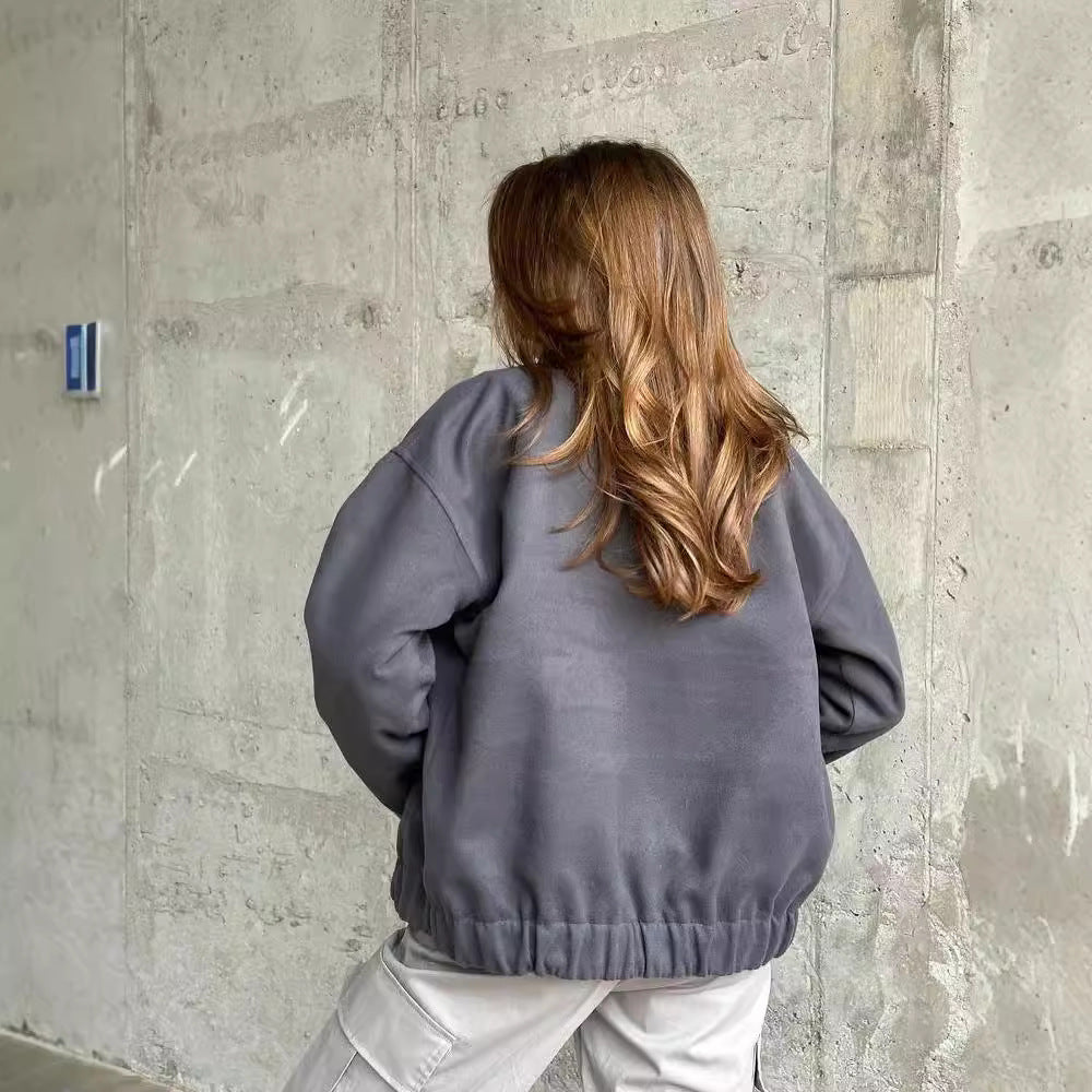 Casual college jacket for women with button closure and pockets Lune London