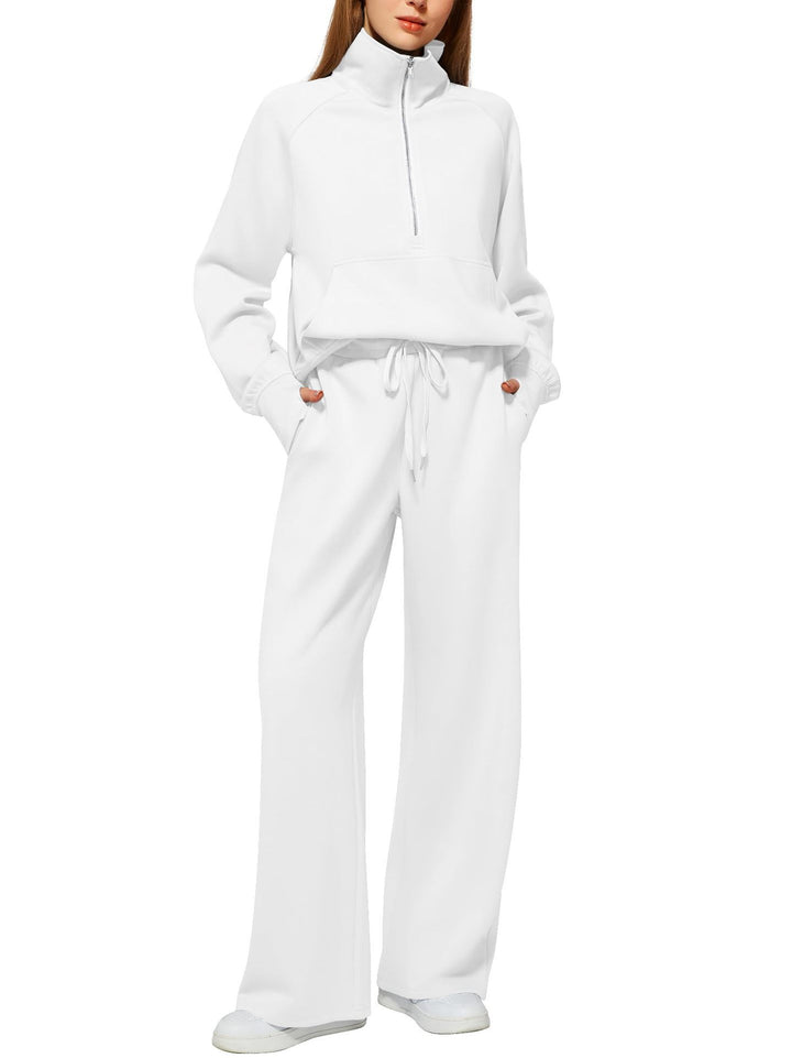 Ladies sports set with high top and wide pants Lune London