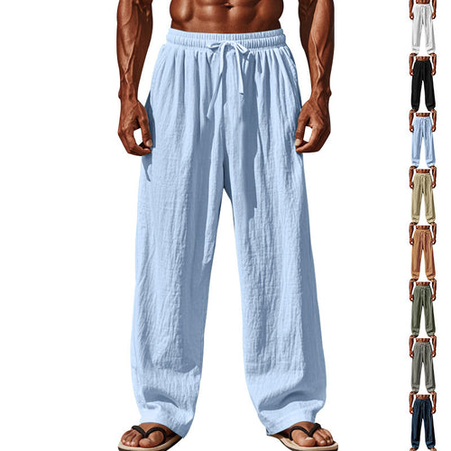 Light beach pants for men with elastic waistband and handy side pockets Amarae