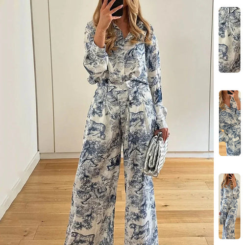 Ensemble Élégant Femme en Deux Pièces avec Coupe Ample et Motif Floral Chic & Stil