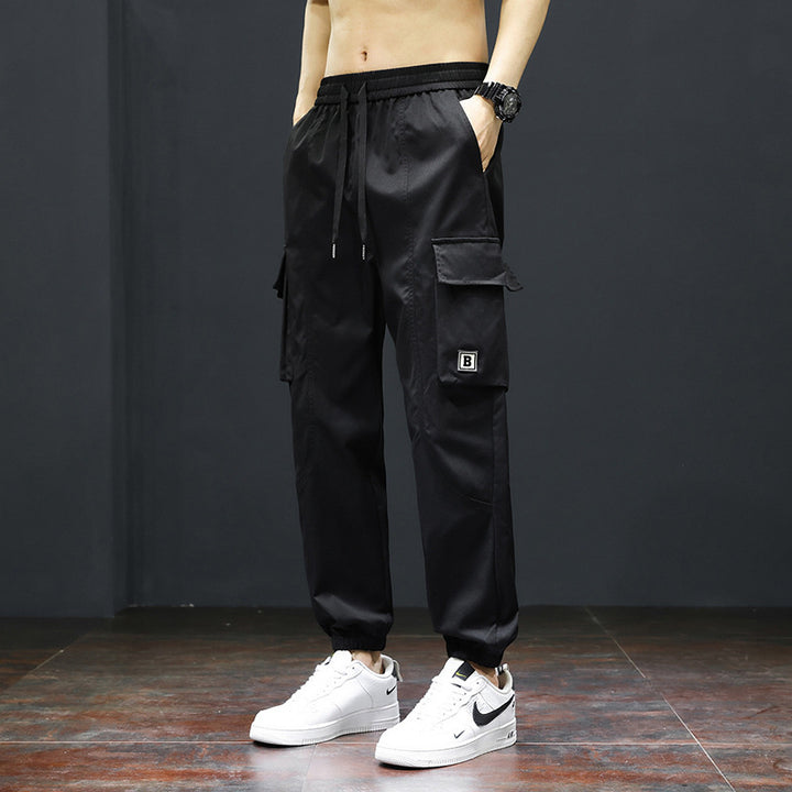 Men's cargo pants with elastic waistband and practical pockets Lune London