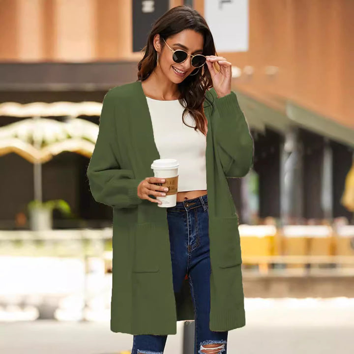 Cardigan en maille épaisse pour femmes avec grandes poches et manches larges Chic & Stil