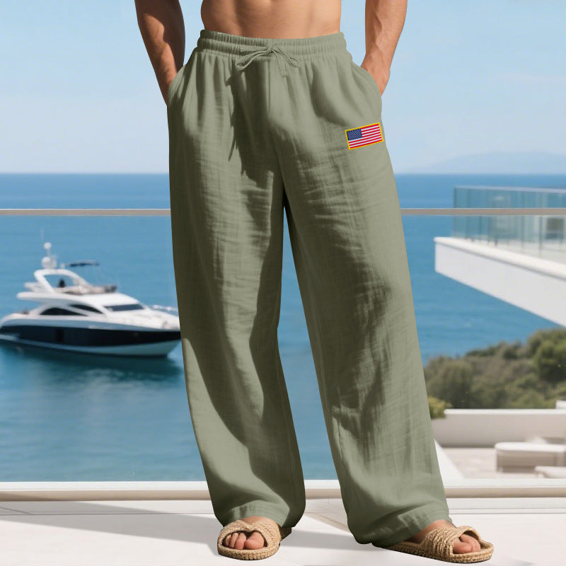 Men's Casual Leisure Pants with Elastic Waistband and Practical Side Pockets Lune London