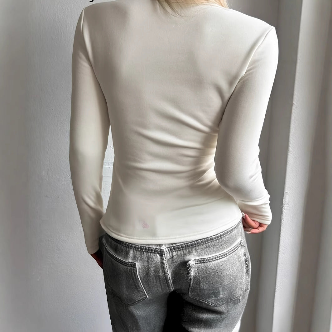 Fitted long sleeve t-shirt for women in high-quality stretch material Lune London