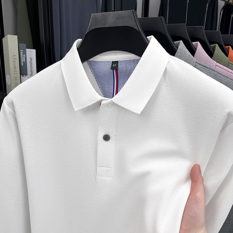 Men's Long Sleeve Polo with Structured Design and Breathable Properties Lune London