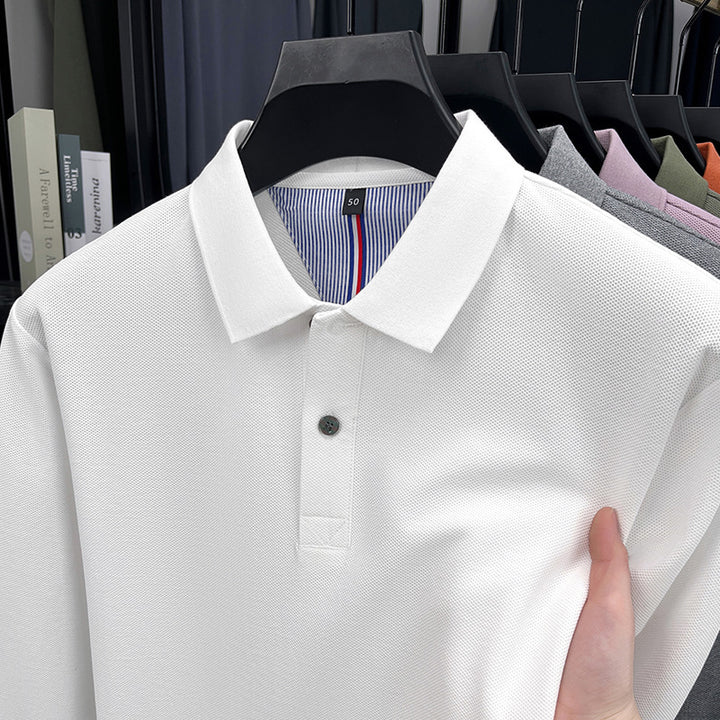 Men's Long Sleeve Polo with Structured Design and Breathable Properties Lune London