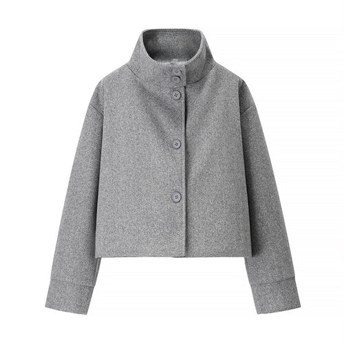 Elegant and trendy jacket for women with standing collar and cropped cut Amarae