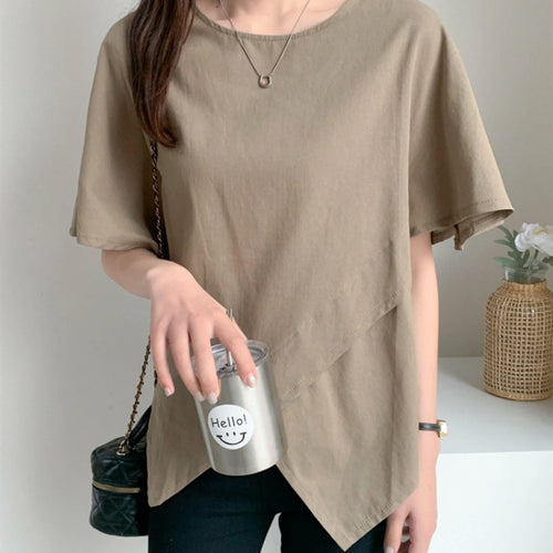 Casual women's t-shirt with high and low hem Amarae