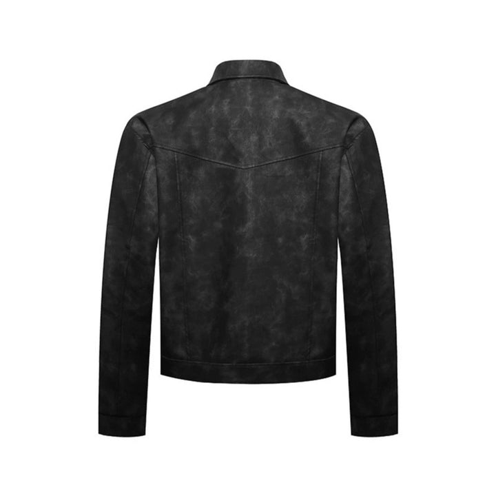Men's short jacket in military marching look made of suede imitation with stand-up collar & decorative buttons Amarae