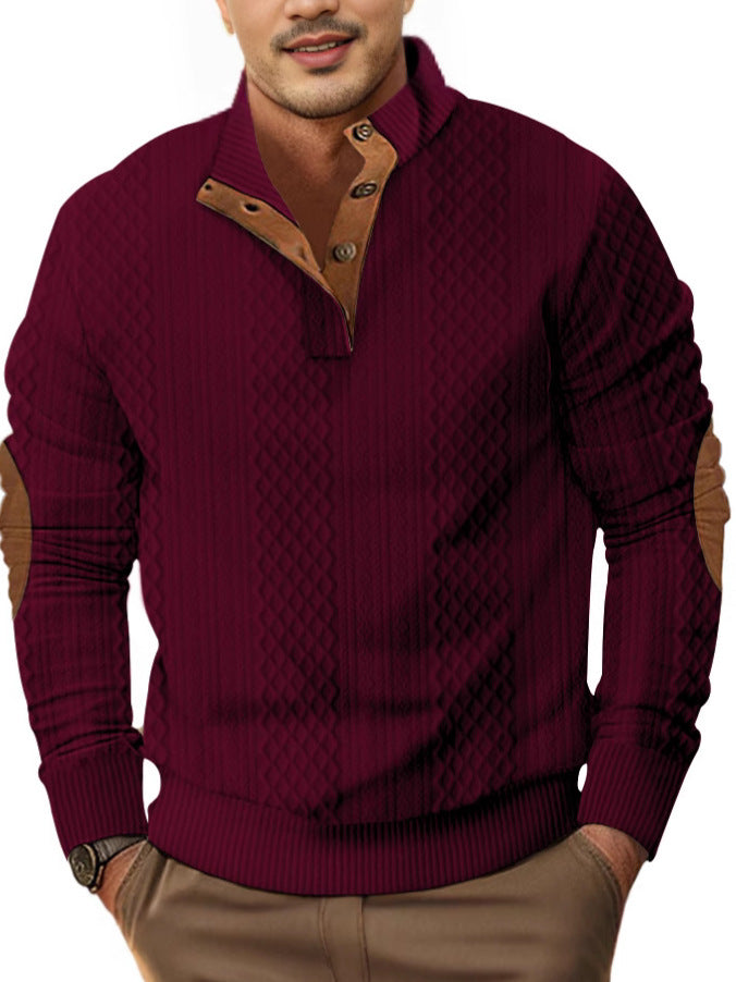 Trendy knit sweater for men with a unique structure and Lune London collar