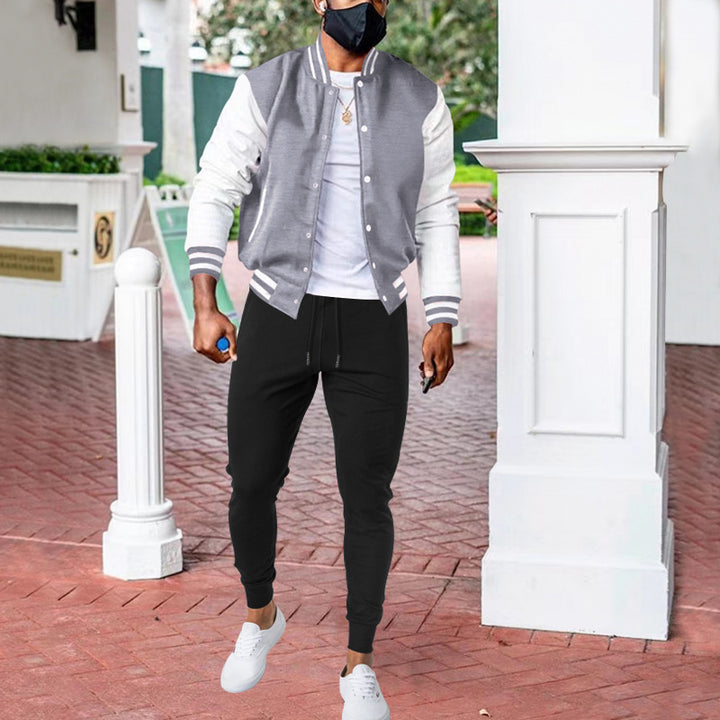 Men's university sport jacket with modern contrast elements Lune London