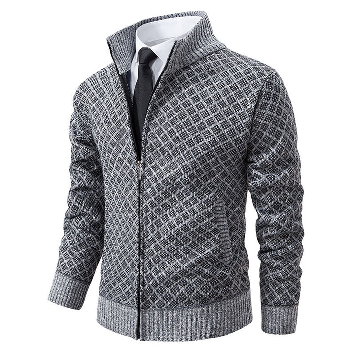 High collar knitted jacket with elegant design for men Lune London