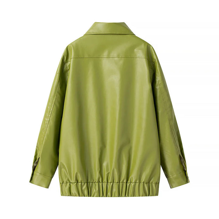 Women's faux leather jacket with practical pockets and modern cut Lune London