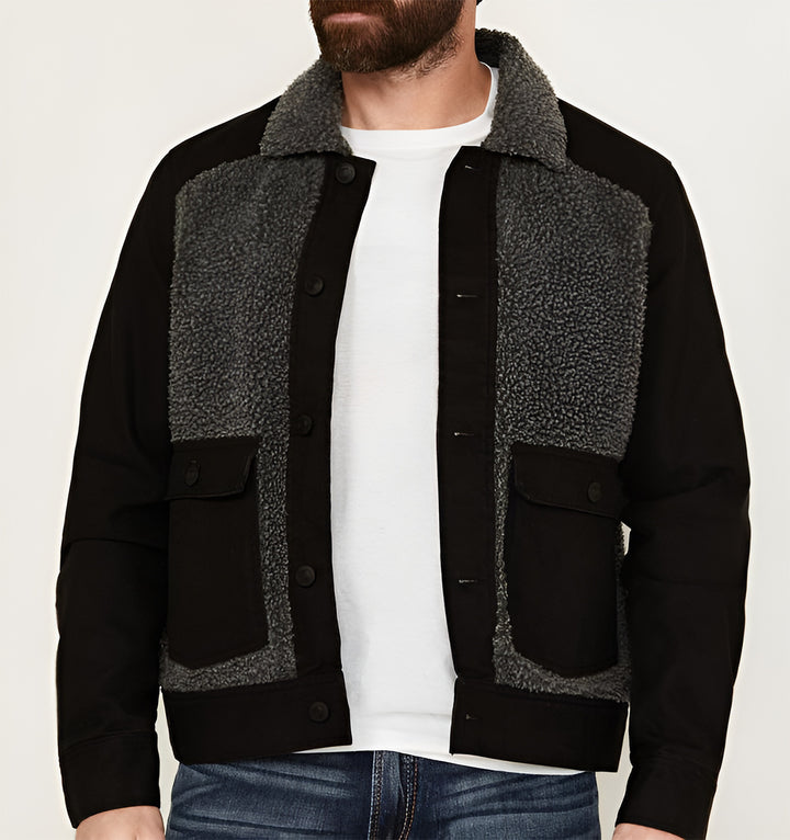 Versatile and stylish men's outer jacket with faux fur elements Lune London