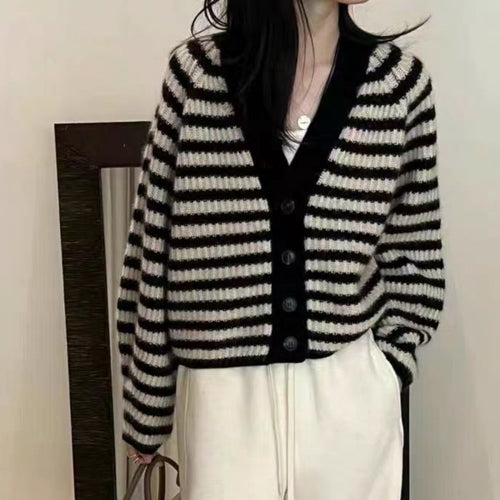 Women striped knit cardigan Amarae
