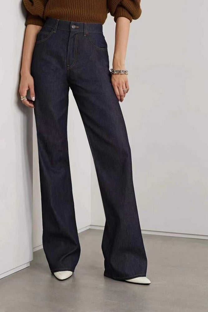 Jeans larges taille haute pour femmes Chic & Stil