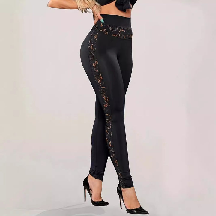 Women's sports leggings with a seductive lace detail Lune London