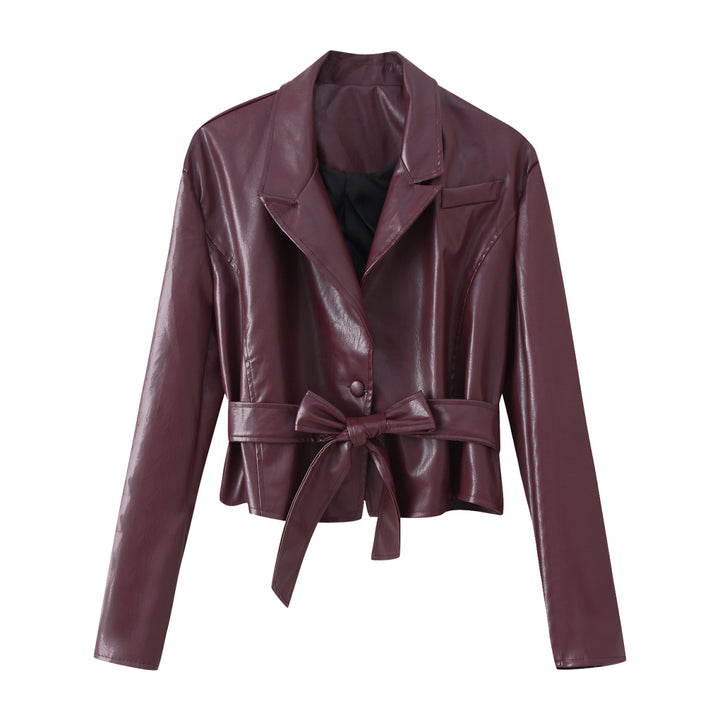 Ladies Elegant Faux Leather Jacket Lune London