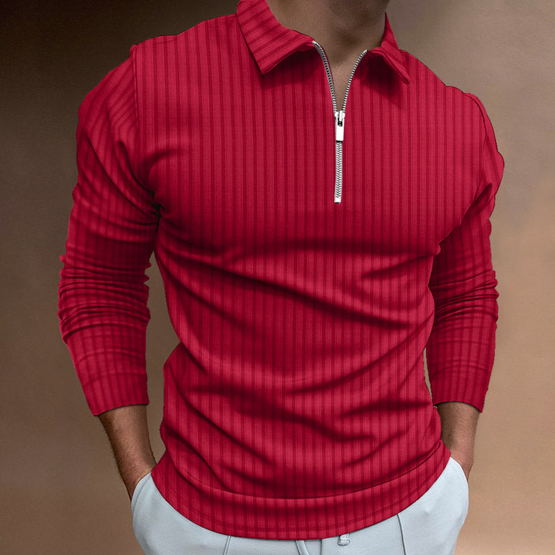 Long sleeve polo shirt for men with zipper Lune London