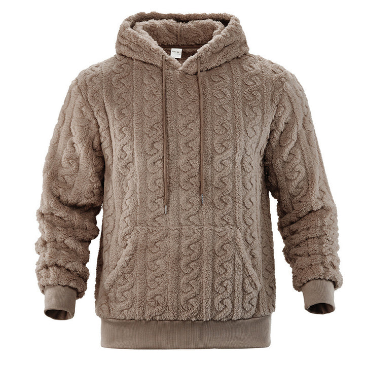 Ladies Cozy Fleece Hoodie with Textured Pattern Lune London