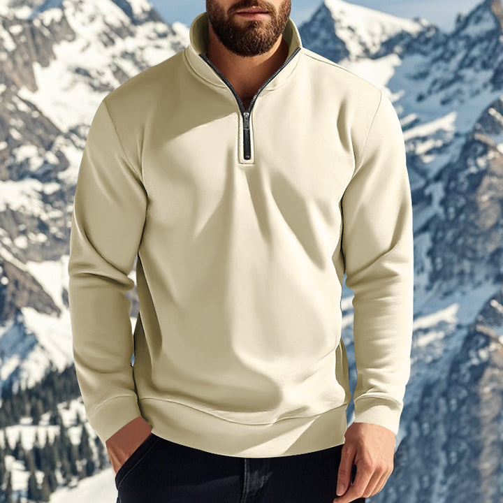 Fleece pullover for men with half-zip Lune London