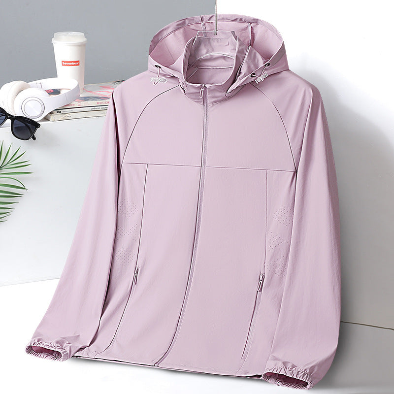 Women's Ultralight UV Protection Windbreaker with Hood and Ventilation Perforation Amarae