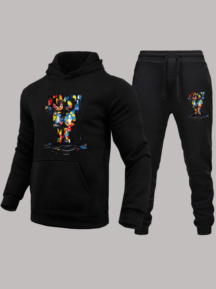 Ladies' hoodie and jogging set with colorful graphic design Lune London
