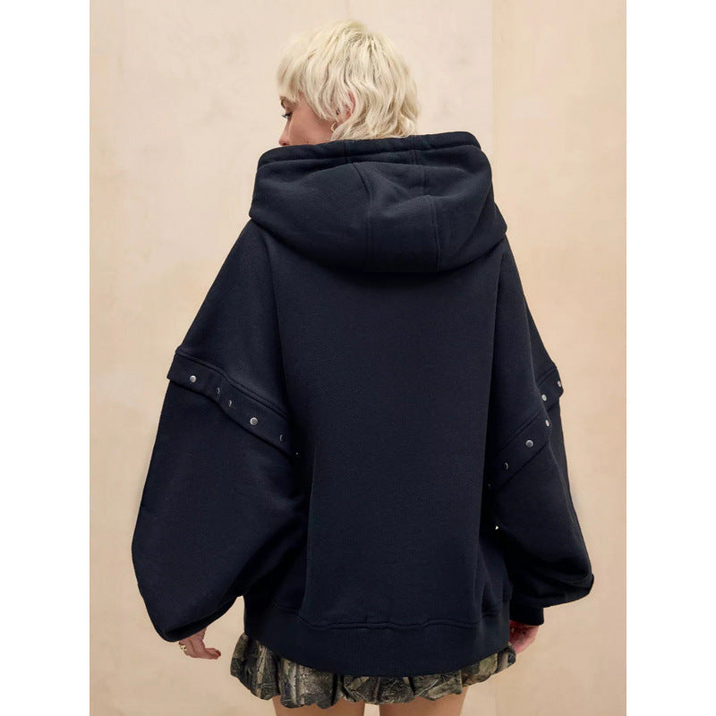 Ladies oversized hoodie with detailed print Lune London