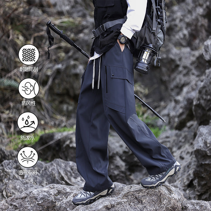 Multifunctional hiking pants for men with adjustable waist and practical pockets Lune London