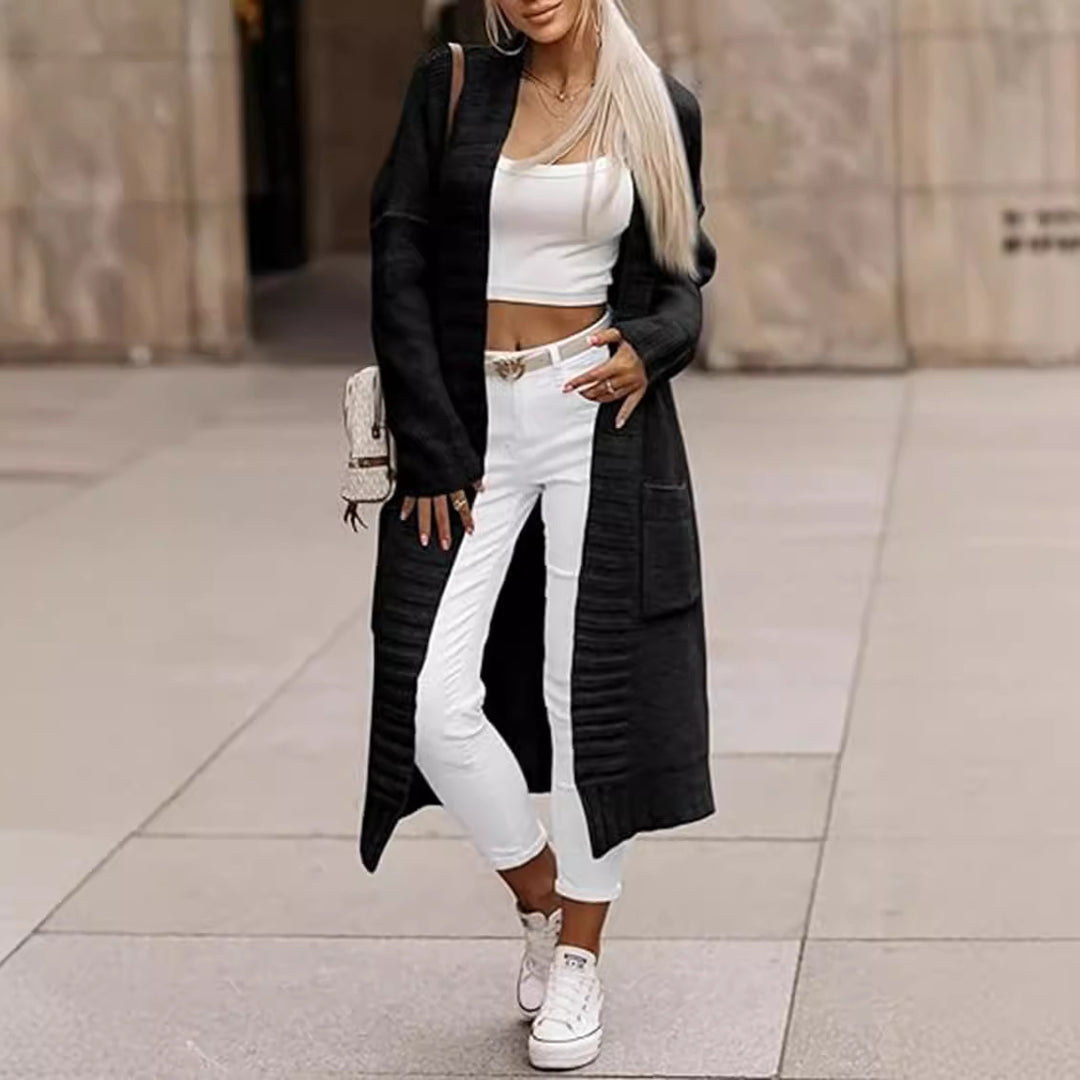 Gilet en tricot pour femmes avec poches profondes et coupe décontractée Chic & Stil