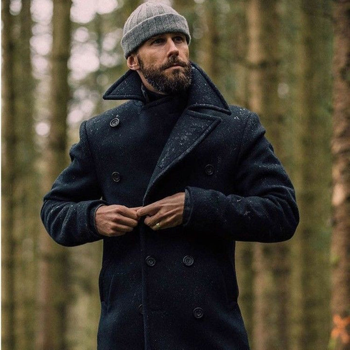 Double-breasted coat for men with high collar Amarae