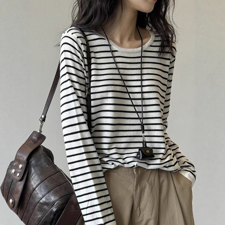 Women's Long Sleeve Striped Top Chic & Stil