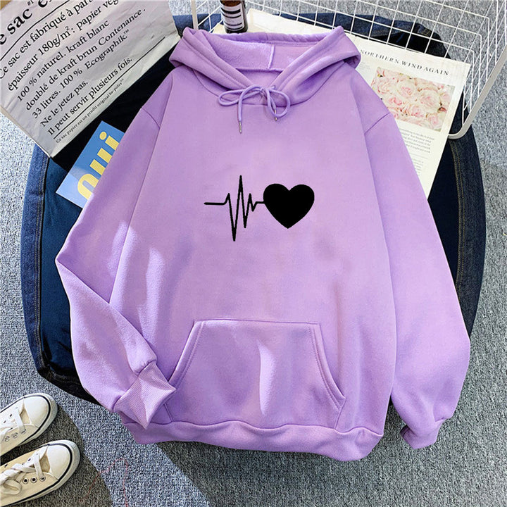 Women's hoodie with heartbeat motif Chic & Stil