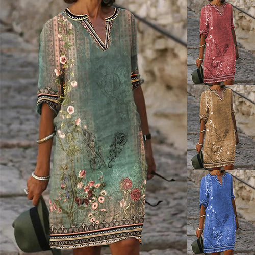 Airy summer dress for women with floral design Amarae
