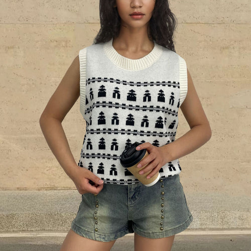 Casual knitted cardigan for women with a festive pattern Amarae