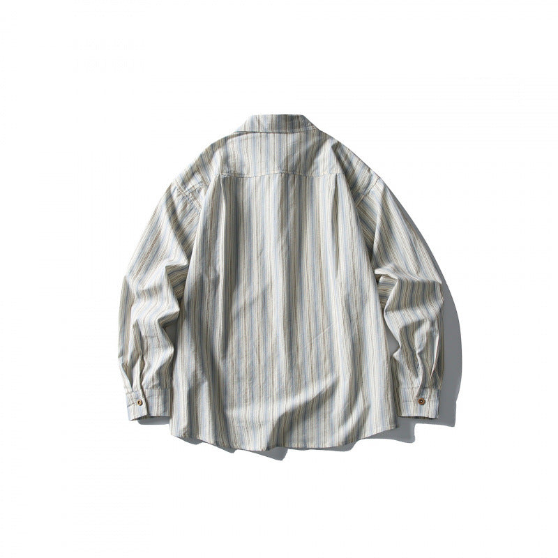 Unisex Casual Oversized Striped Shirt with Boxy Silhouette and Breast Pocket Amarae