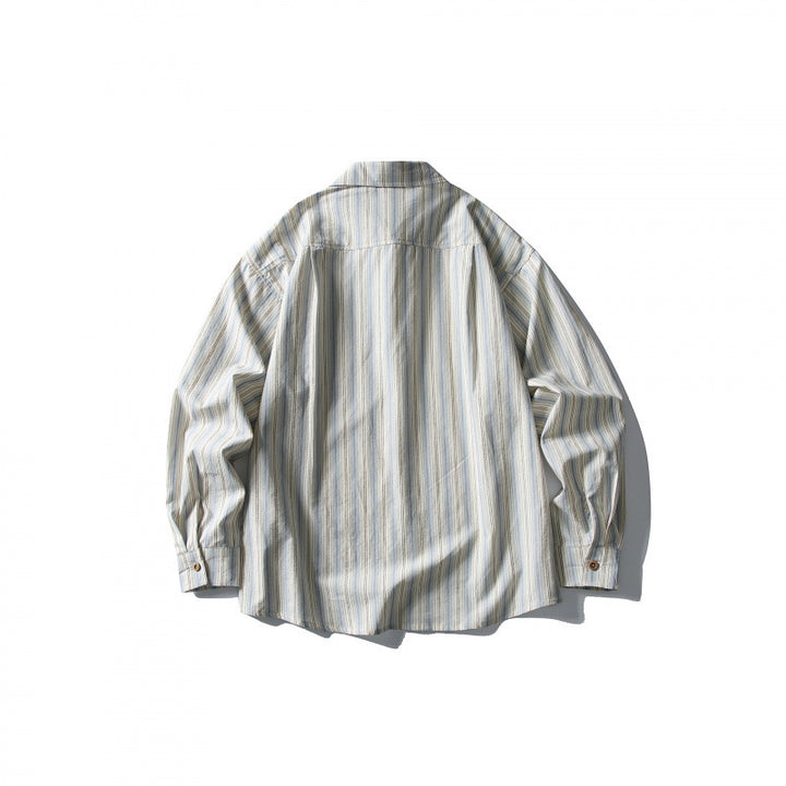 Unisex Casual Oversized Striped Shirt with Boxy Silhouette and Breast Pocket Amarae