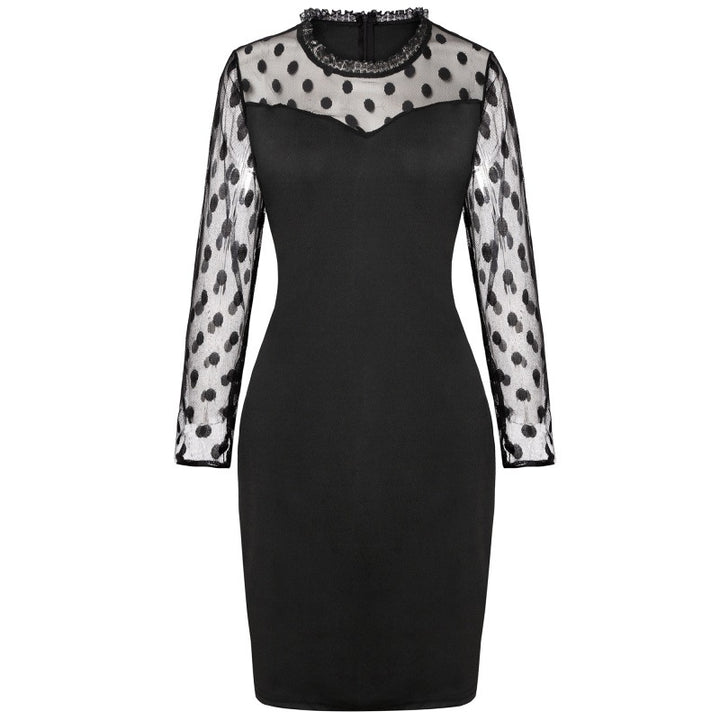 Lune London polka dot sheer sleeve mini dress